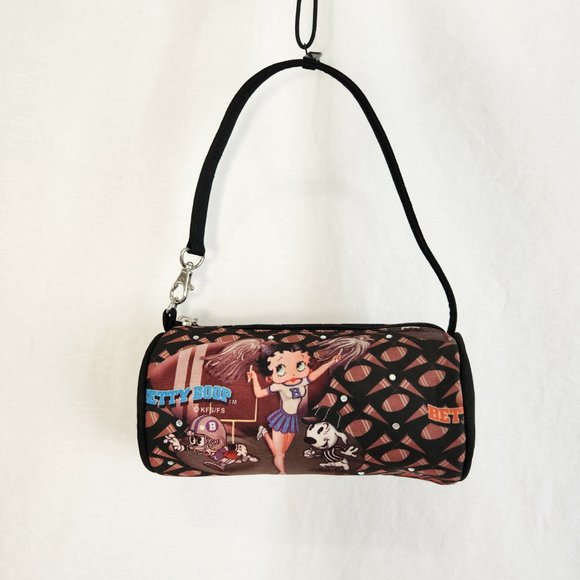 2003 king Features, Inc. Handbags - BETTY BOOP Black Vintage Y2K Retro Cylinder Small Mini Handbag Purse Exc. Cond.